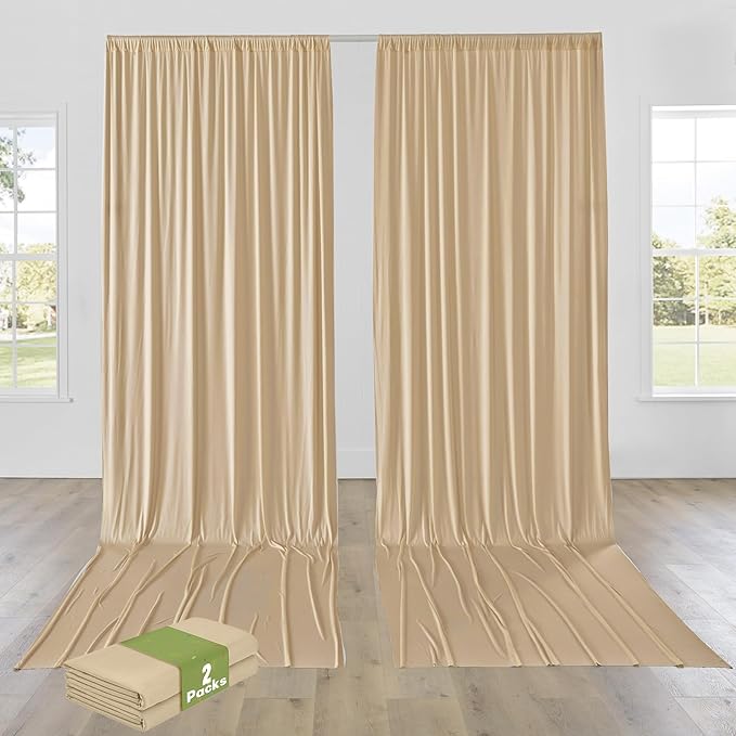 PartyVillage 10ft×15ft Beige Backdrop Curtain by PartyVillage