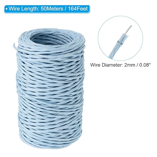 PATIKIL 164 Feet Floral Bind Wire Wrap Twine, 2mm Florist Wire Iron Wire Paper - Image 2