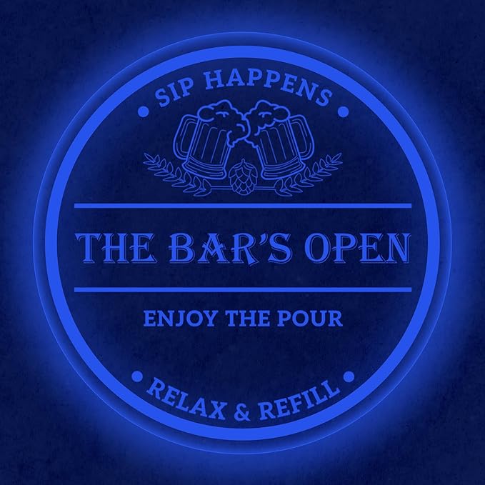 Custom LED Bar Sign – Personalized Color Changing Wall Light – Illuminated Decor by Unknown