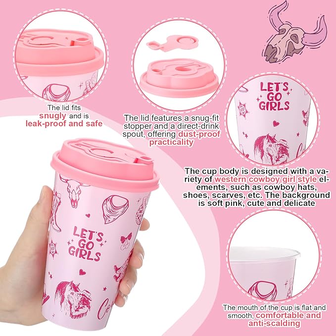 Yungyan 16 Sets Pink Cowgirl Party Favors Goodie Cups - Image 3