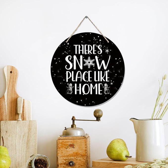 CGBHW Winter Wooden Sign, Snowy Holiday Hanging Sign Wall Decor - Image 3