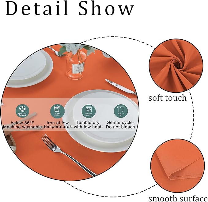 Fitable Rectangle Tablecloth Stain and Wrinkle Resistant Washable Polyester - Image 5
