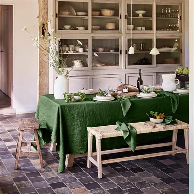 Talasily Linen Tablecloth 100% Pure Linen Table Cloth 60x108 Inches Rectangle - Image 3