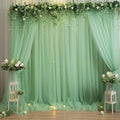 20x10 Green Tulle Backdrop Curtains by WishCare