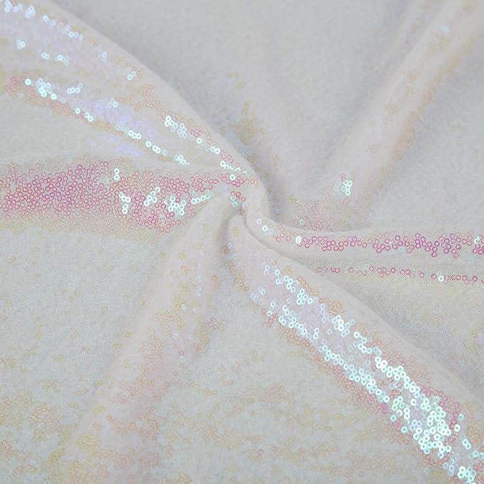 JYFLZQ White Iridescent Sequin Backdrop Curtains 4ft x 8ft 2 Panel Glitter - Image 8