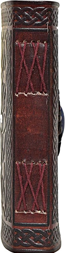 cuero 3 Moon Blue Lapiz Embossed Vintage Leather Journal - Image 4
