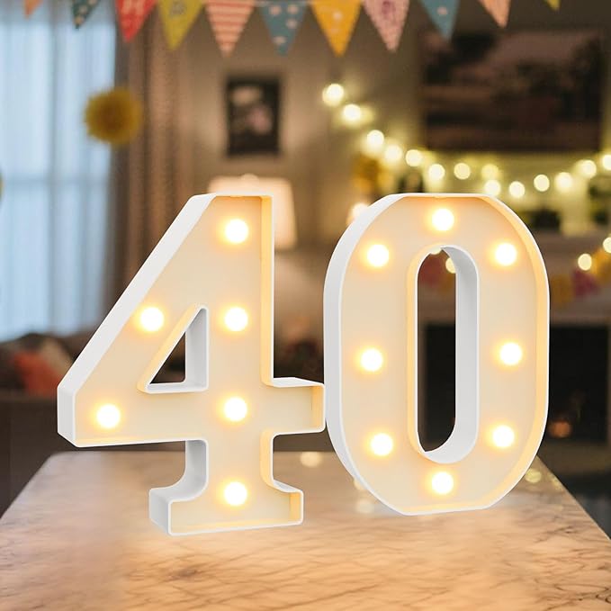 LED Marquee Light Up Numbers Sign by NANXU