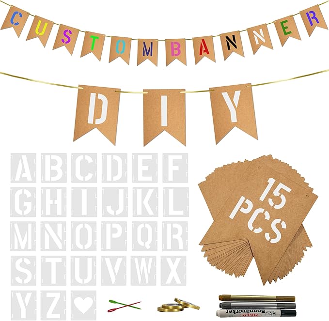 15 PCS Custom Banner Set DIY Blank Flags by Unknown