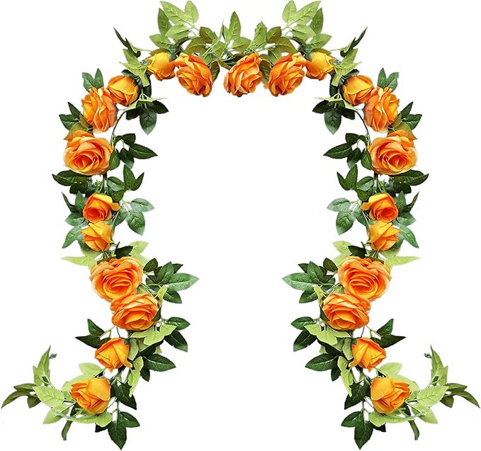 UKELER 2 Pack Artificial Flower Garland Rose Floral Vines Artificial Flowers by Ukeler