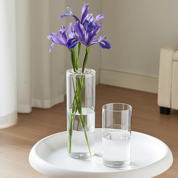 2 Acrylic Cylinder Clear Vase for Centerpieces, Tall Large Unbreakable Plastic - Image 7