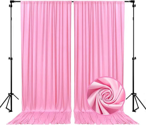 10 x 7 Feet Pink Backdrop Curtain by ZEBMOON
