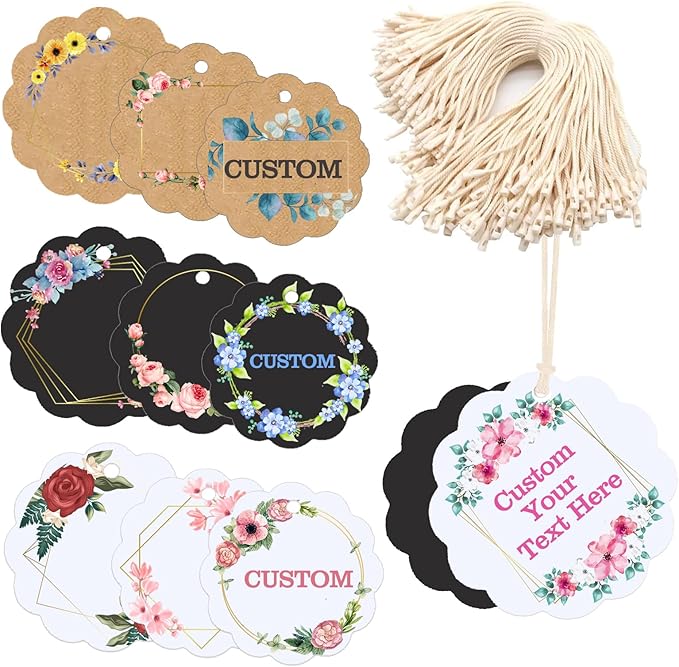 Personalized Gift Tags with String Custom Hang Tags with Your Logo/Text Small by Youdian-FocusonCustomization