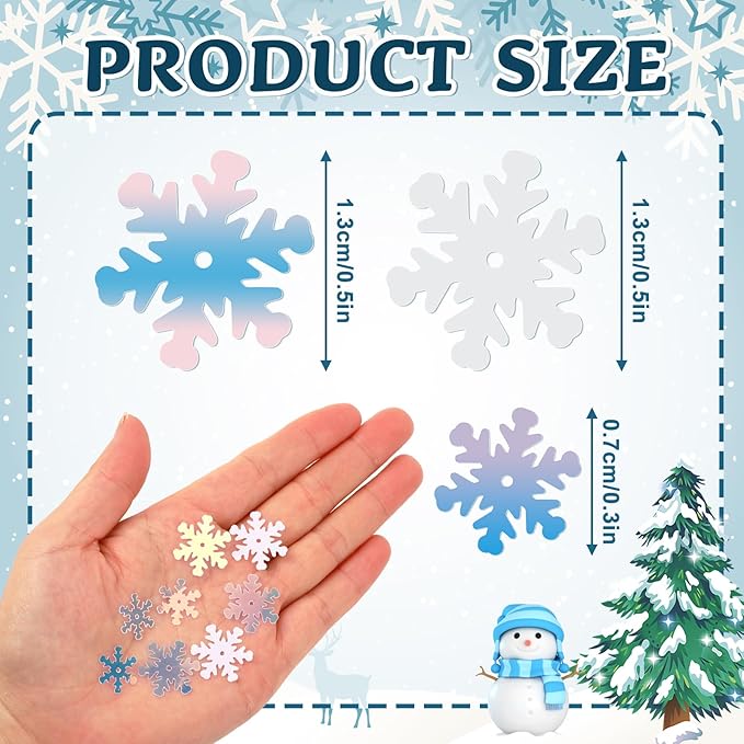 MARFOREVER Snowflakes Glitter Confetti, Christmas Sparkly Clear and White - Image 4