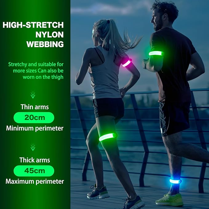 LED Armband Running USB Rechargeable, High Visibility Wristband - Image 4
