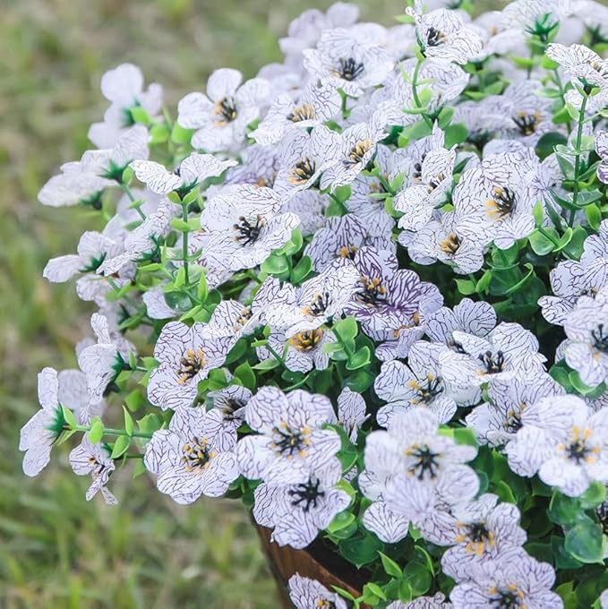 HyeFlora Artificial Flowers for Outdoor Indoor Garden Home Decoration, Faux - Image 2