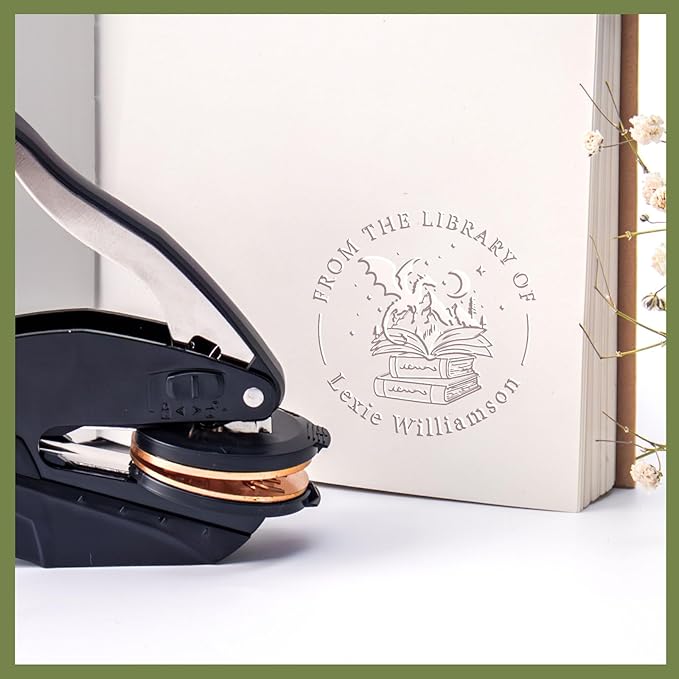 Upgraded Book Embosser Personalized | Custom Book Stamp | Storage Gift Box Set - Image 11
