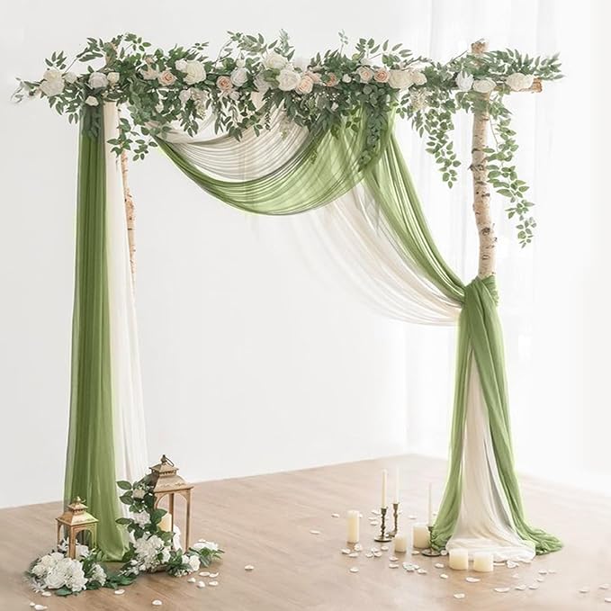 10 Packs Olive Green Cheese Cloth Table Runners, 10FT Boho Gauze Moss Green - Image 7