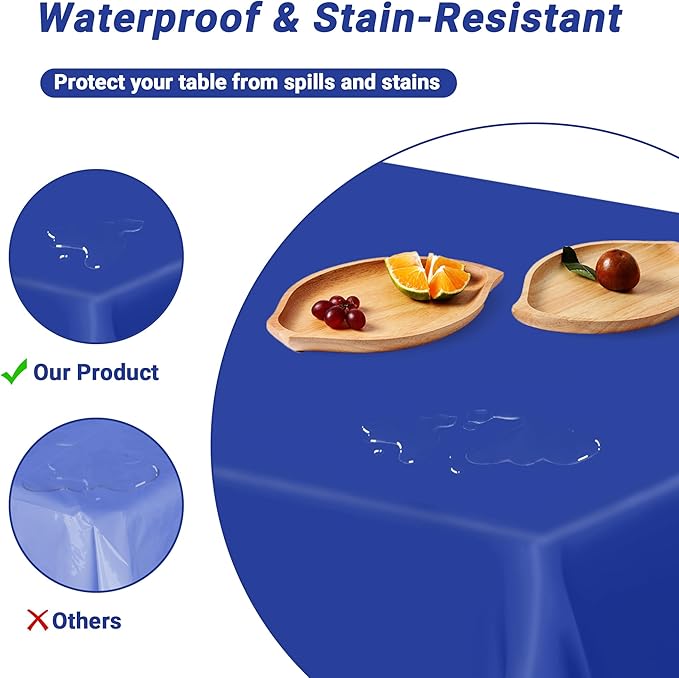 12 PCS Waterproof Plastic Table Cloth, Table Cloth Rectangle Table, 54 X 108 IN - Image 3