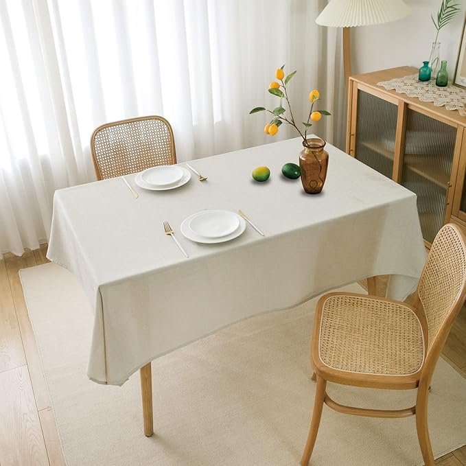 NLMUVW Iovry Linen Tablecloth for Rectangle, Rustic Textured Table Cloth Water - Image 6