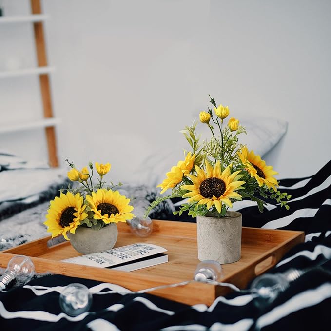 Leftover Sunflower Artificial Flowers Pot, Sunflower Decor, Flower Centerpieces - Image 9