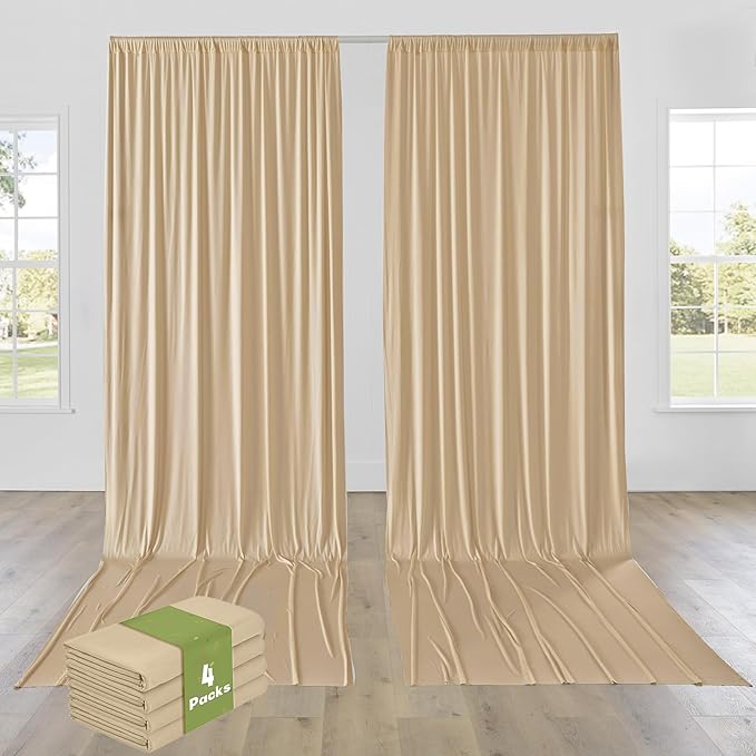 PartyVillage 20ft×15ft Beige Backdrop Curtain by PartyVillage