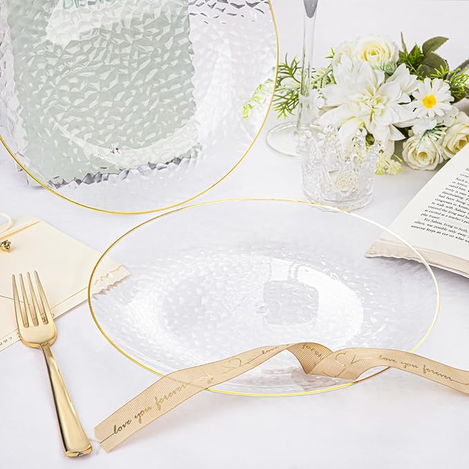 Rubtlamp 100 Pcs Gold Plastic Plates - Image 3