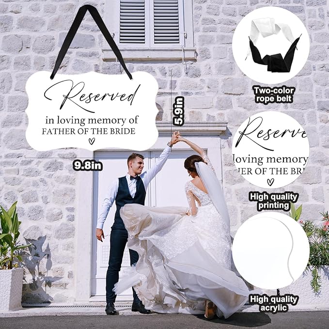 Acrylic Wedding Sign, Ring Bearer Sign, Reserved Seating Signs, - Image 3