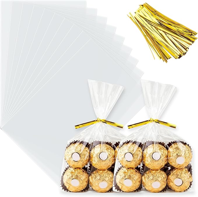 ZHEWTOEN 100 Pcs 6x9 Inch Clear Cellophane Bags by Unknown