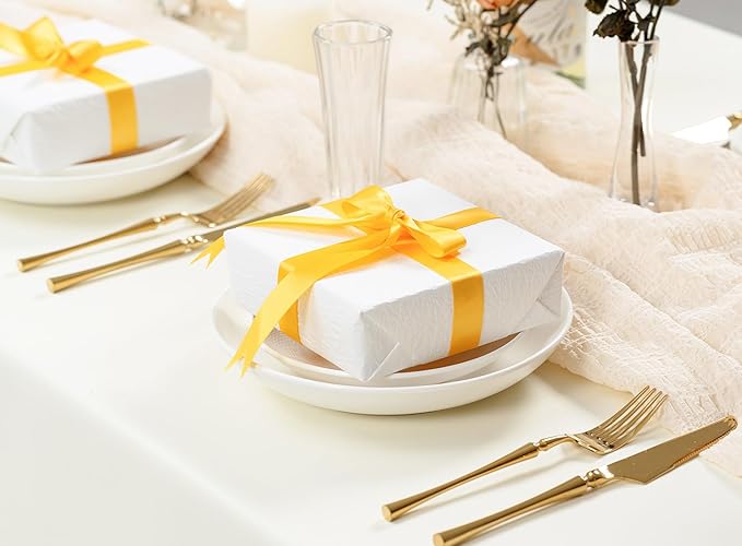 Yellow Ribbon 7/8 Inch x 50 Yards Double-Faced Satin Ribbons - Image 5