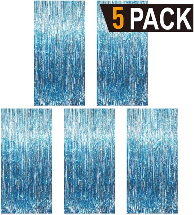 GOER 3.2 ft x 8.2 ft Metallic Tinsel Foil Fringe Curtains Party Photo Backdrop - Image 2