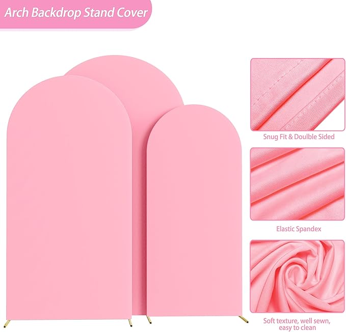 Fomcet Set of 3 Wedding Arch Covers - 6FT - Image 3