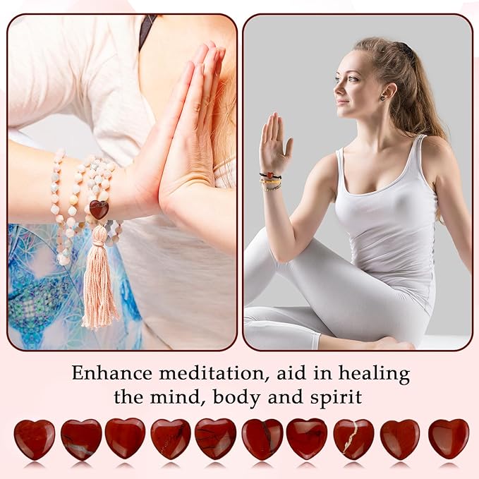 Gerrii 50 Pcs Heart Healing Stone Bulk Quartz Heart Inspirational Stones Gift - Image 3