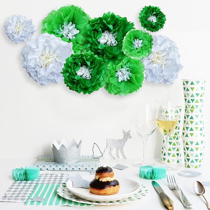 Green Paper Flowers Decoration for Boho Wedding, Bridal or Baby Showers - Image 5