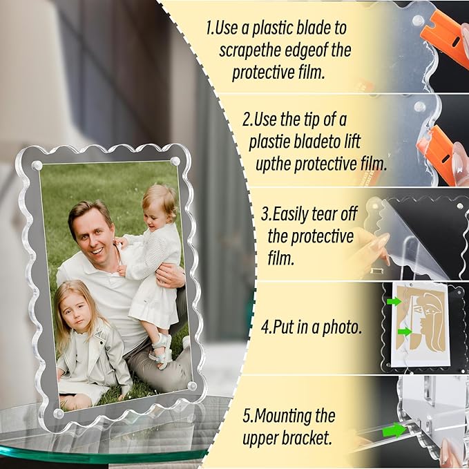 Acrylic Picture Frames 3 Pack 5x7 Scalloped - Image 8