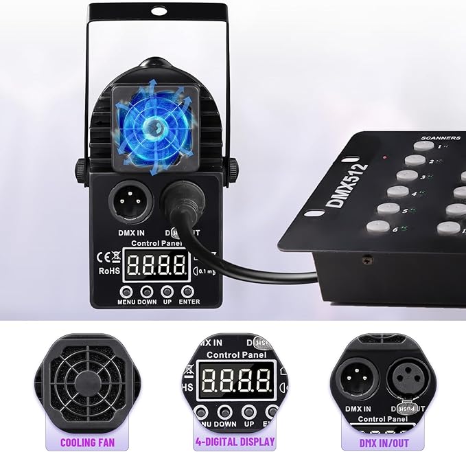 Pinspot Light 15W DMX, Czgor RGBW Disco Ball Lights - Image 4