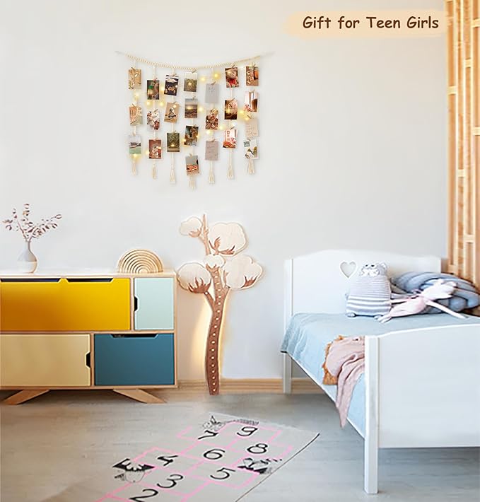 Mkono Macrame Hanging Photo Display Wall Decor - Image 4