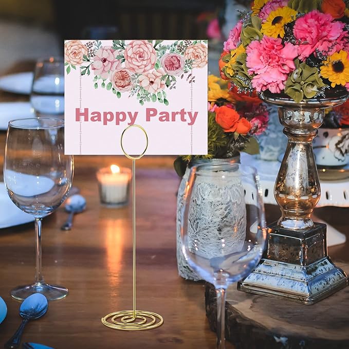 10Pcs Place Card Holder, Table Number Holders, Wire Picture Holder, Table Card - Image 5