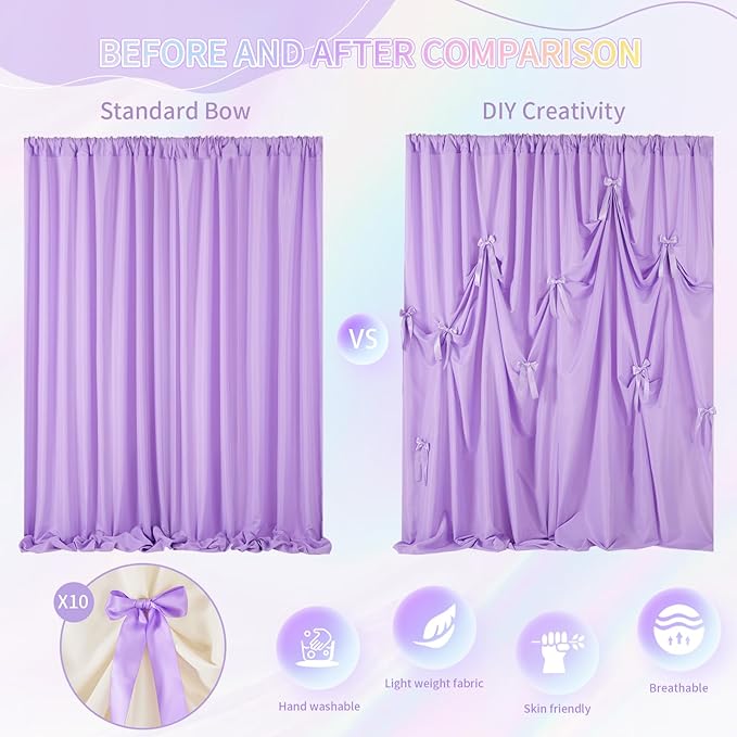 Light Purple Backdrop Curtain: 5.8×8ft Backdrop Durable Curtain - Image 2