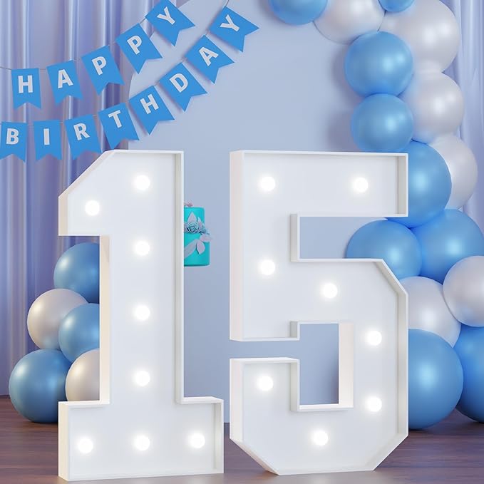 3FT Marquee Numbers 15, Happy 15th Birthday Decorations - Image 6
