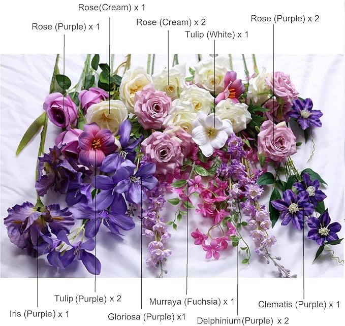 Artificial Flowers Bouquets for Bridal Wedding Home Decor Fake Floral - Image 7