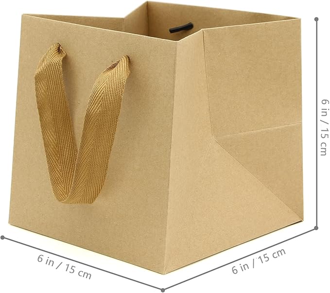 Kraft Paper Gift Bag Small Square Bottom Kraft Paper Bags - Image 2