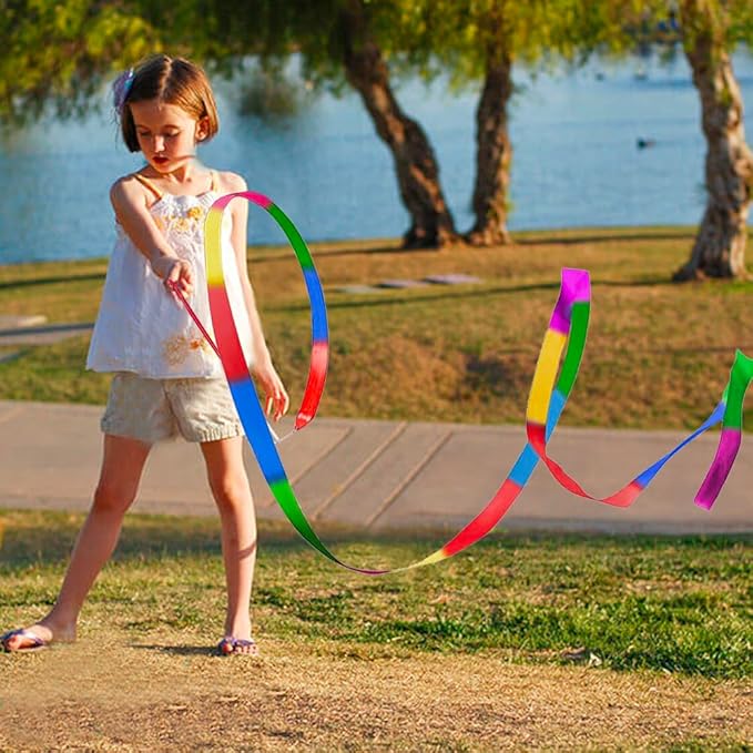20Pack Rainbow Ribbon Streamers, Dance Ribbon Streamers Wands - Image 6