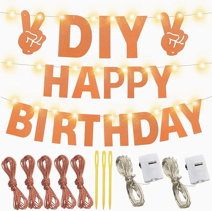 167Pcs DIY Glitter Customizable Banner Kit Custom Banners DIY Happy Birthday - Image 2