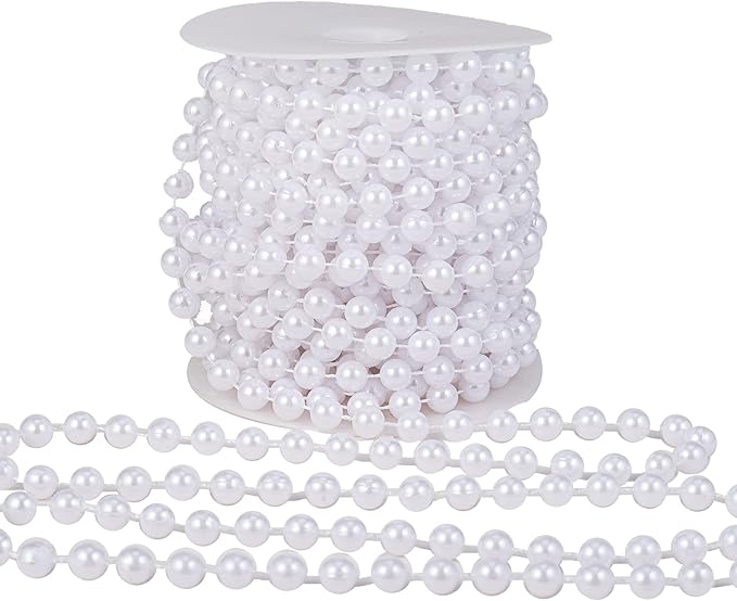 8mm Crafts Faux Pearl Beads Garland Pearl Bead Roll Strand of Pearls to - Image 2
