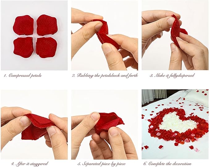 1000Pieces Rose Petals, Artificial Flower Petals Fake Rose Petals - Image 3