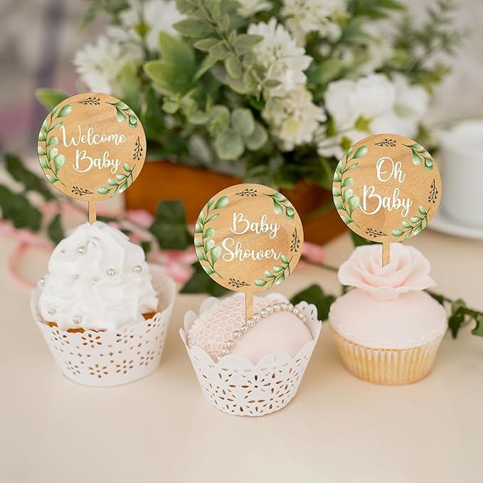 Custom Cupcake Toppers Cake Decorations in Wood - Image 6