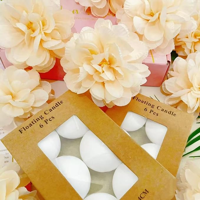 24 Pcs Floating Candles for Centerpieces and Floating Flowers for Centerpieces - Image 8