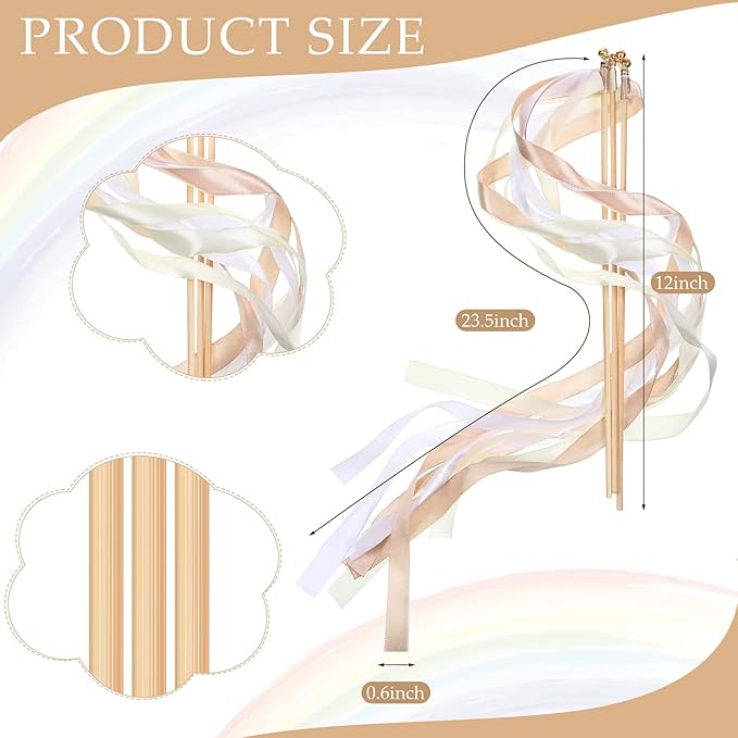 Boao 40 Pieces Mixed Color Ribbon Sticks - Image 2