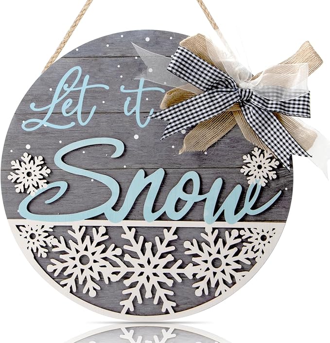 CHDITB Let It Snow Winter Decoration Sign, 3D Snowflake Xmas Winter Front Door by CHDITB