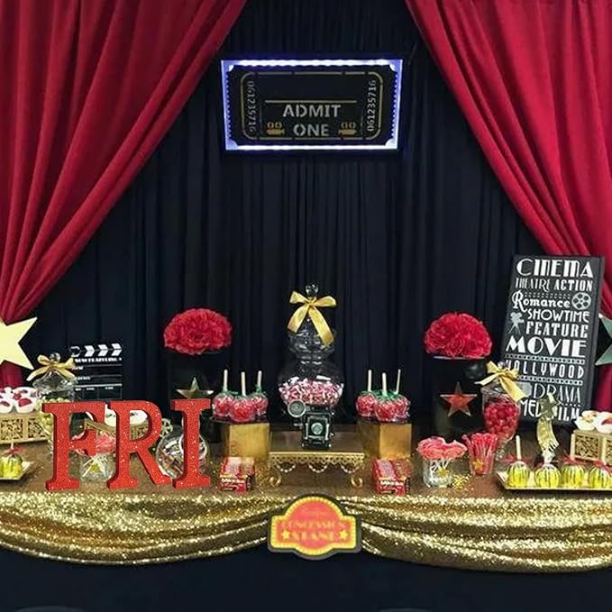TONIFUL 8 Inch Red Glitter Letter F Table Centerpiece A-Z Red Birthday Party - Image 4
